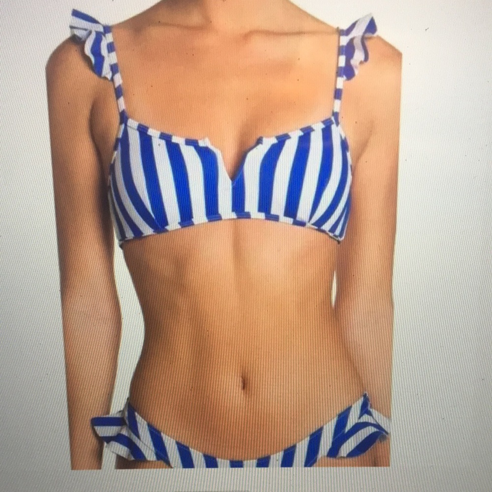 Kendall + Kylie striped cheeky bikini S NWT